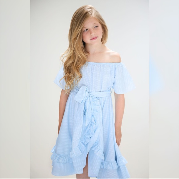 NWT Be Girl Emma Dress w/Ruffle Trim in Blue - Picture 5 of 5